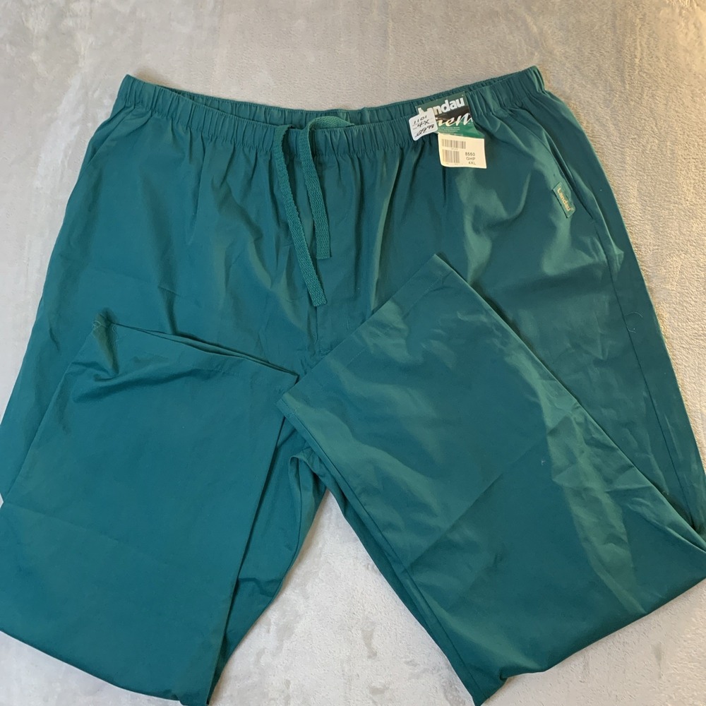 Landau NEW Mens Scrub Pants Hunter Green  Draw String 3 Pockets 4XL